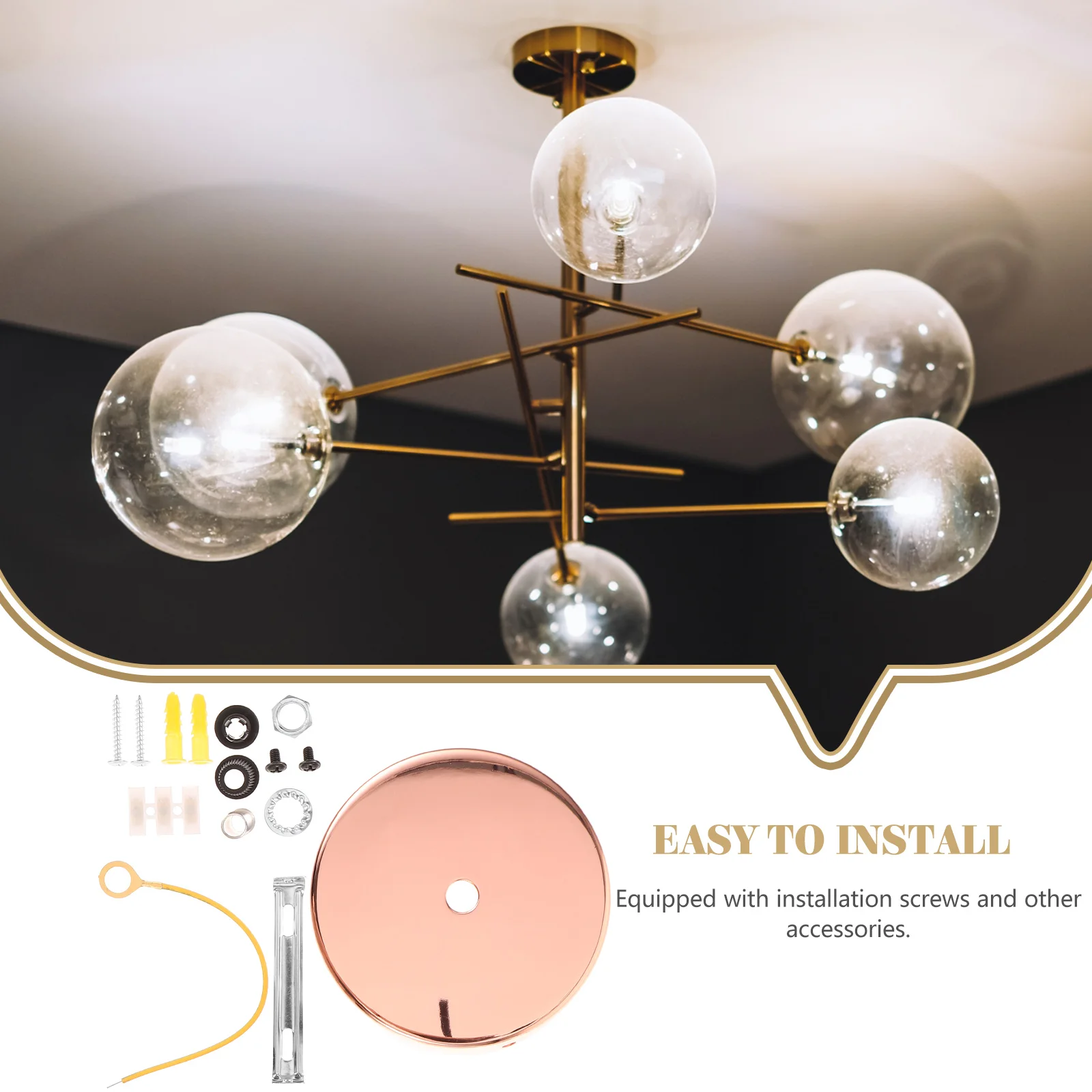 

Ceiling Canopy Ch Mounting Plate Pendant Light Kit Fixture Parts Iron Cover Round Modern DIY Lamp Accessories Sturdy