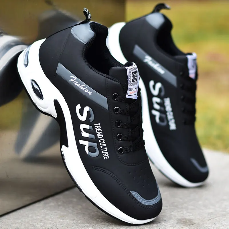 

Plus Size Men's Shoes Leather Waterproof Sports Shoes Outdoor Non-slip Running Shoes Men's Fashion Casual Shoes Vulcanized Shoes