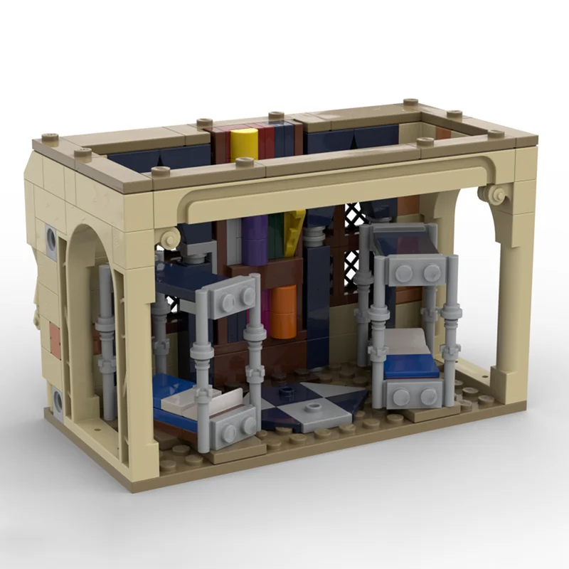 MOC Kamer van vereiste Architectuur Kantoor Dorm Modulair kasteel - Huis Keuken Bibliotheek Model Bouwstenen Collectie Speelgoed