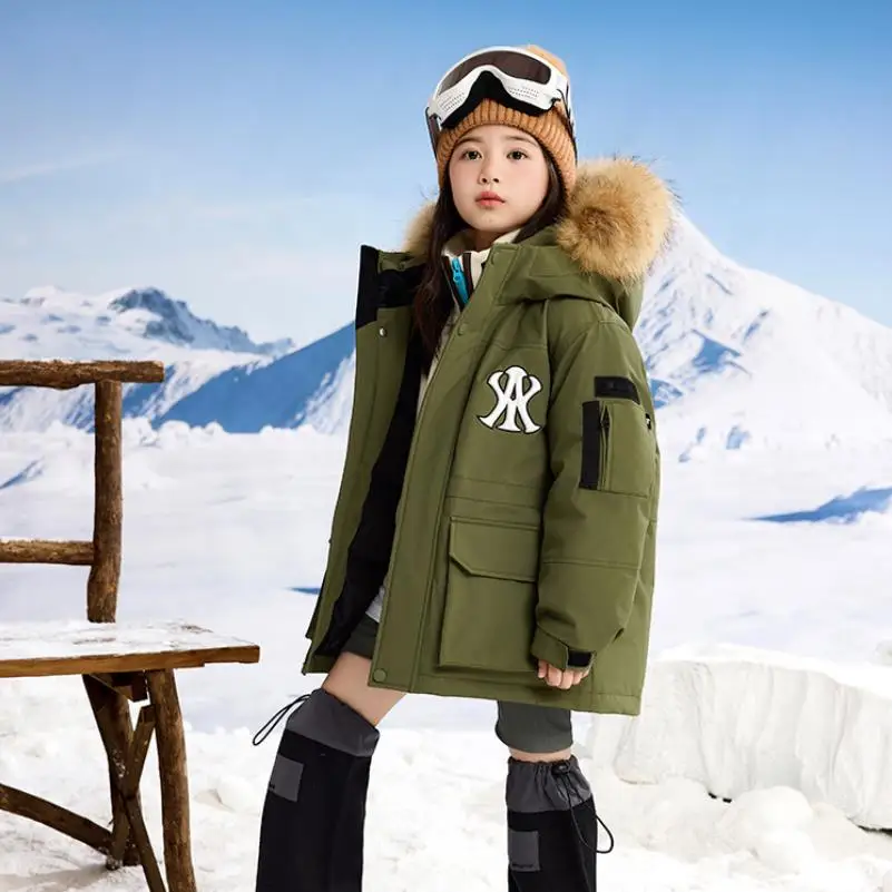 Winter Neue kinder Unten jacke Mode Mit Kapuze Winddicht Wasserdichte Oberbekleidung Jungen Und Mädchen Dicker Warme Mäntel A4172 – Detail 9