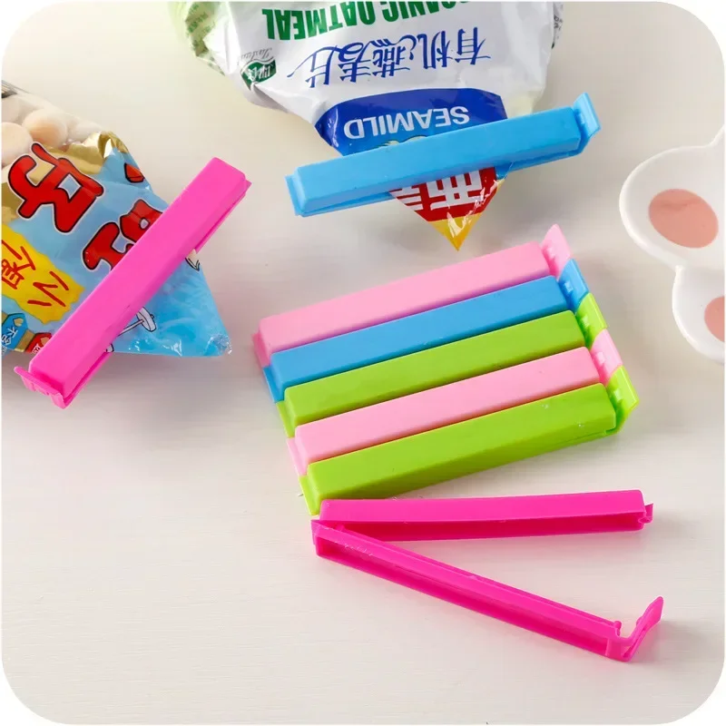 

10Pcs Portable New Kitchen Food Snack Seal Sealing Bag Clips Sealer Clamp Plastic Tool Kitchen Accessories GYH bag clip Sashes