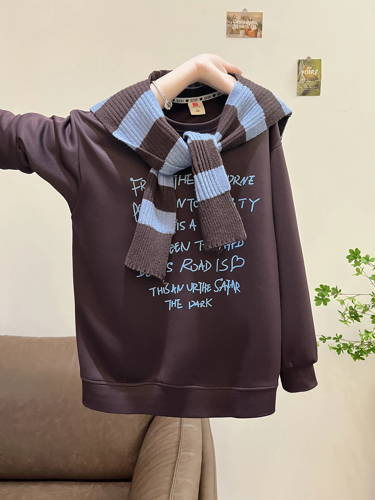 plus Size 300 Pou Striped oulder Hoodie Women's Loose Lazy Sle Top Spring Autumn New Arrival Comfortable Korean Sle