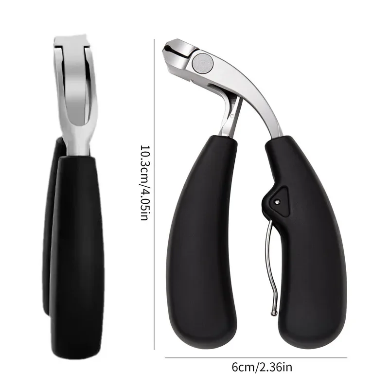 Gebogen Nagelknipper Grote Opening 3-voudig Anti-splash Opslag Nagelknipper voor Ouderen Dikke Teennagels Zware Manicure Tool