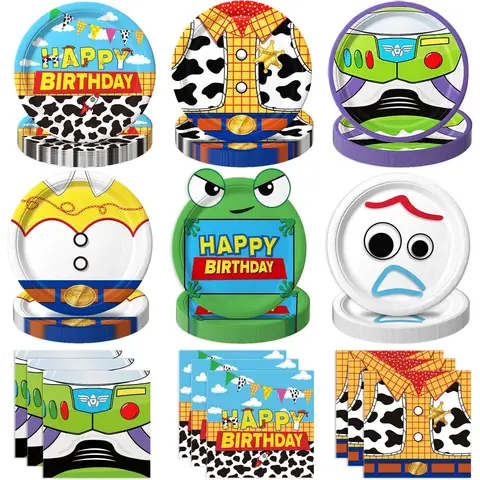 Toy Inspire Game Story Birthday Party Decoration Tablecloth Plate Cup Gift Bag Napkin Baby Shower Toys' Adventure Party Favors
