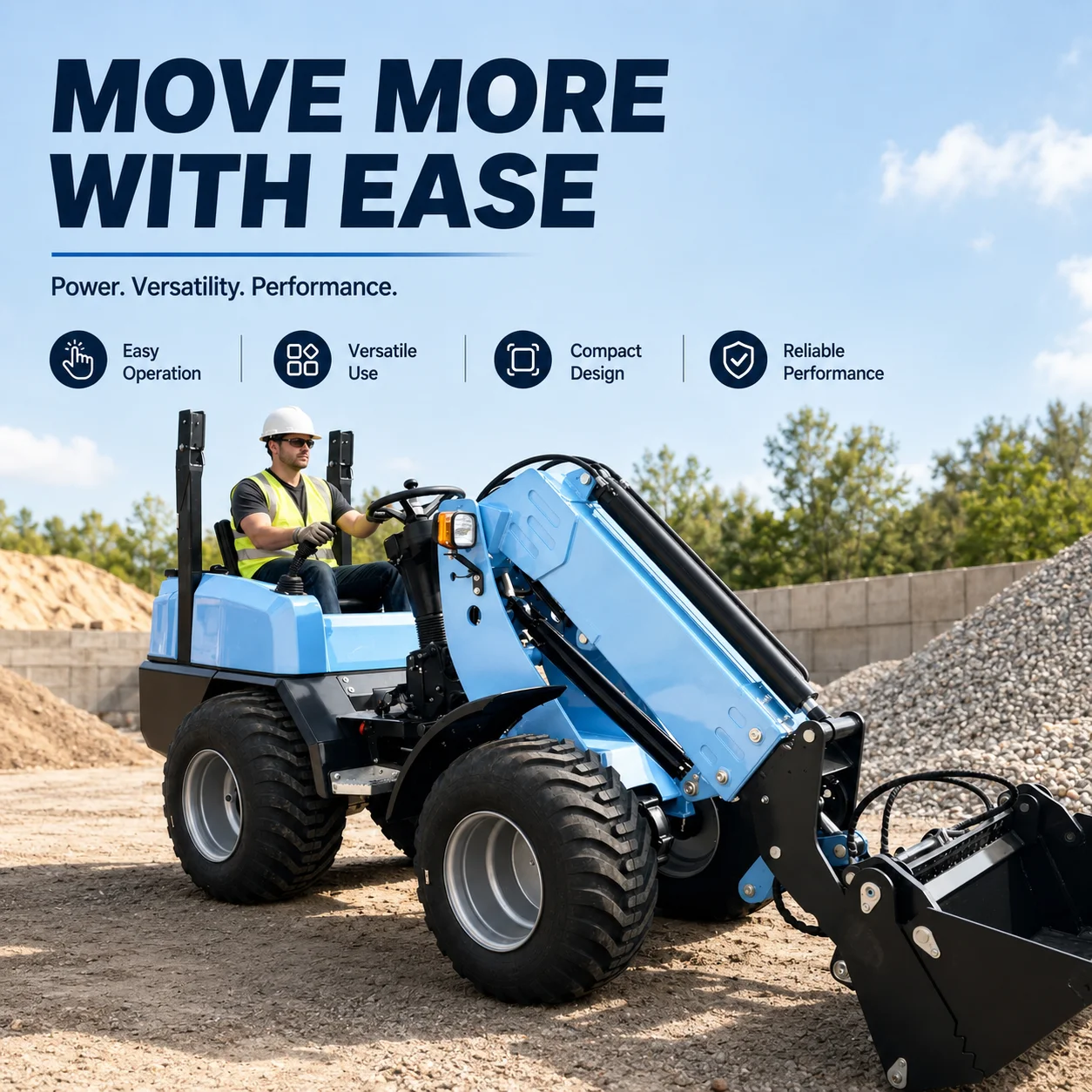 Custom CE Euro 5 Compact Telescopic Loader for Construction Farm Material Transport and Earthmoving Applications view 2