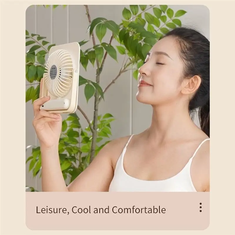 ^ وصول مروحة مكتب محمولة USB قابلة للشحن مروحة رقيقة جدا 180 ° مروحة شخصية قابلة للطي ومروحة محمولة هادئة للمكتب #2