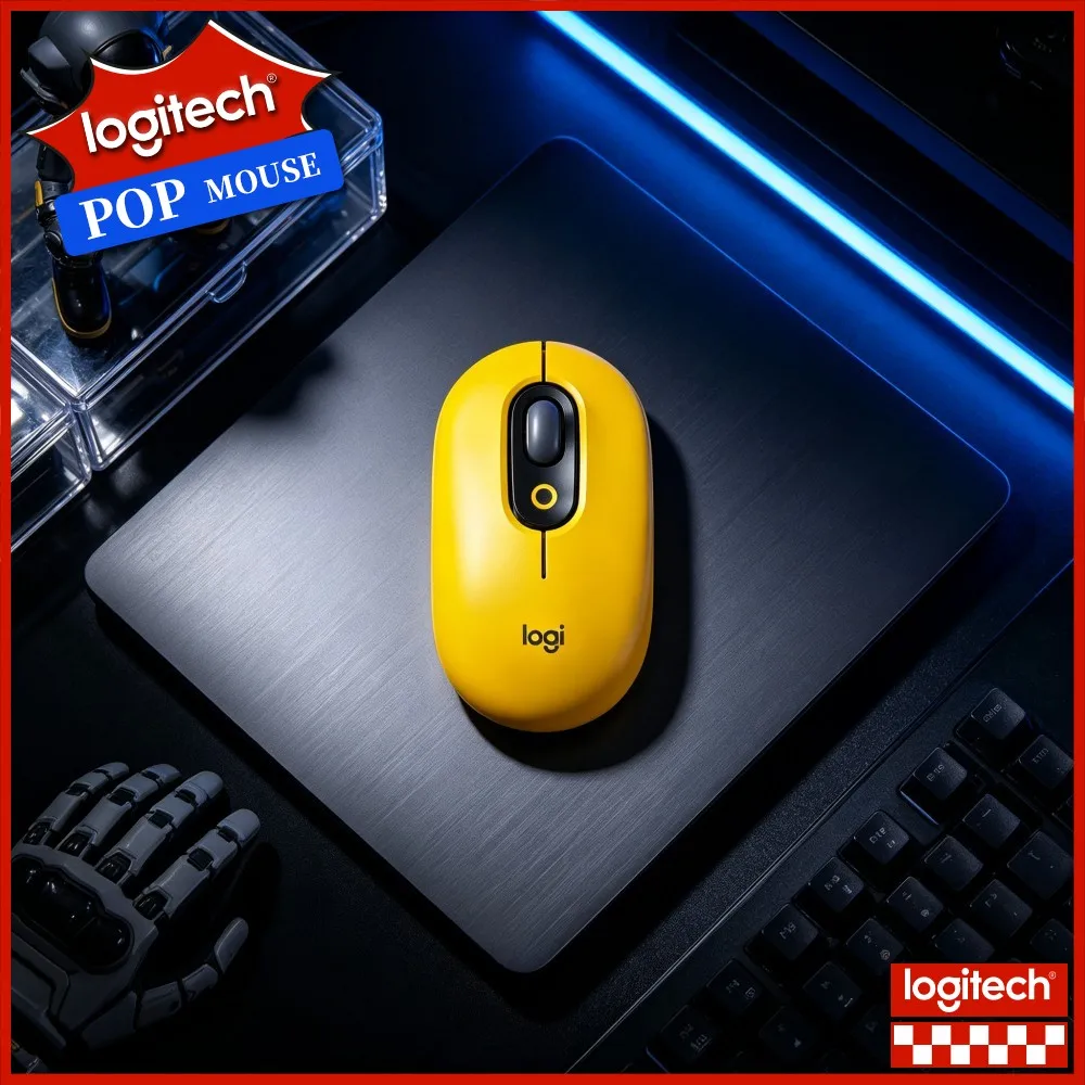 Mute Buttons Wireless Mouse Logitech M350 POP Multi Device Switch Soft Texture For Notebook Chromebook Mac Business Usage