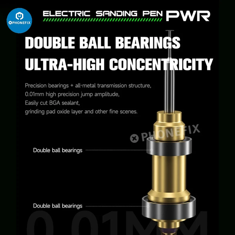 MECHANIC PWR Multifunctional High Torque Large Capacity Battery Electric Grinding Pen for Phone PCB BGA Polishing Frame Removal