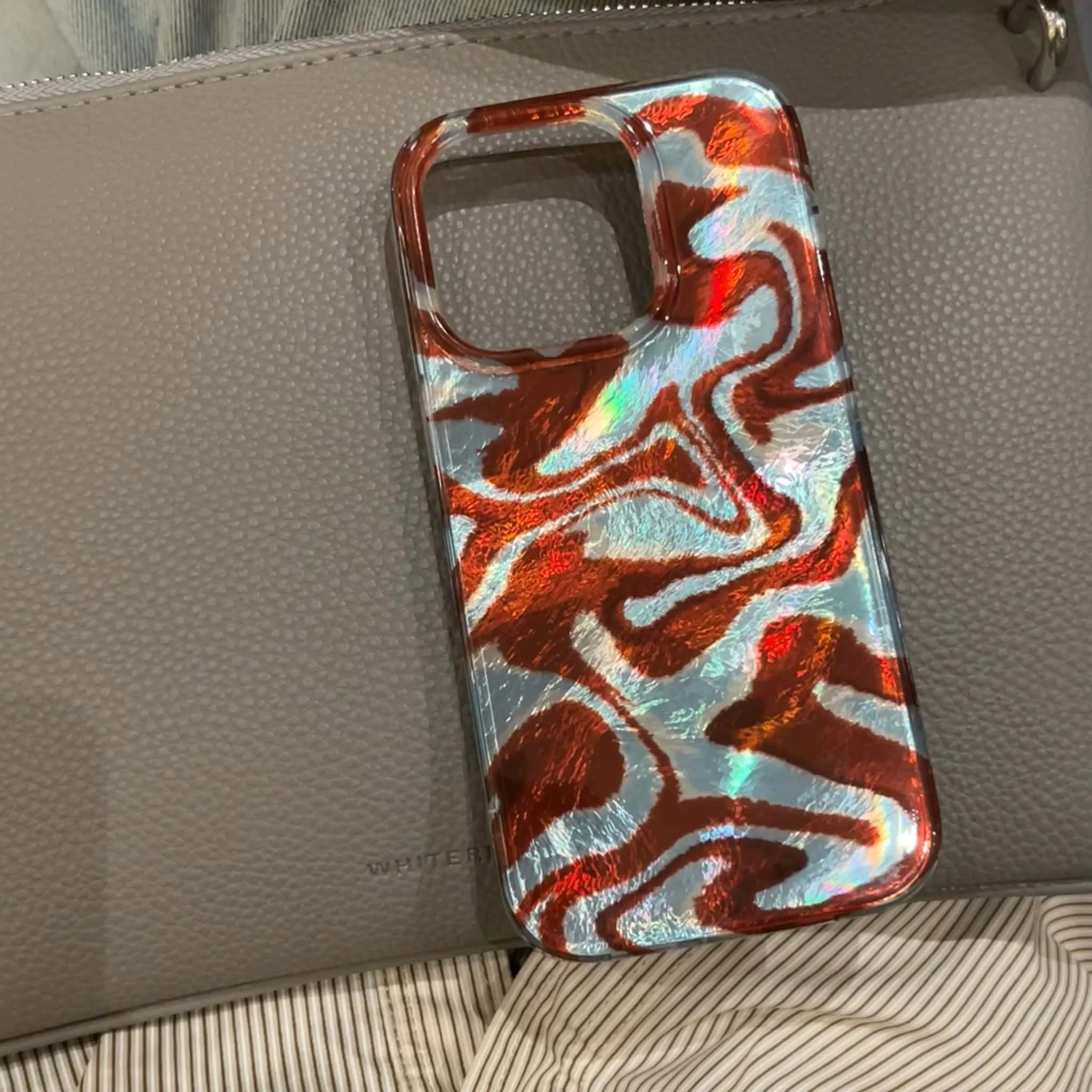 Korean INS Water Ripple Texture Laser Fashionable Phone Case for iPhone 16 15 14 13 Pro Max Back Phone Cover Capa