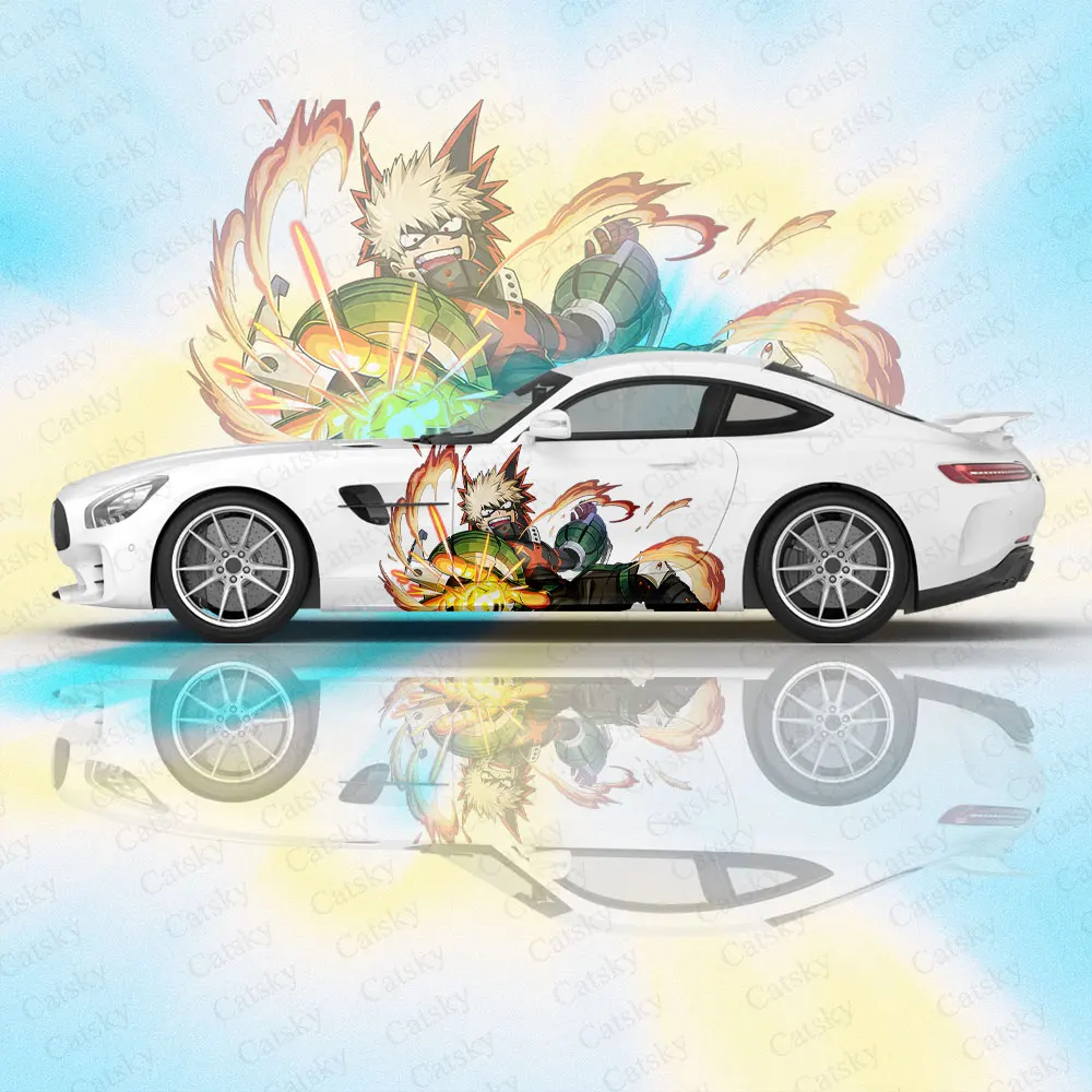Bakugou Katsuki Anime Car Body Stickers Anime Itasha Car Side Decal Sticker Car Body Sticker Car Body Decoration Stickers