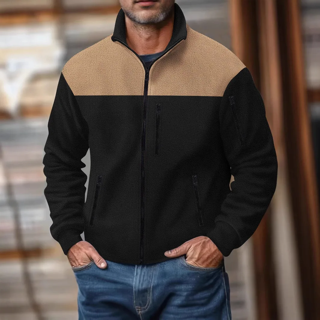 

Весенне-осенние лоскутные модные куртки мужские с воротником-стойкой на молнии повседневная верхняя одежда пальто мужская свободная ветровка куртка спортивное пальто