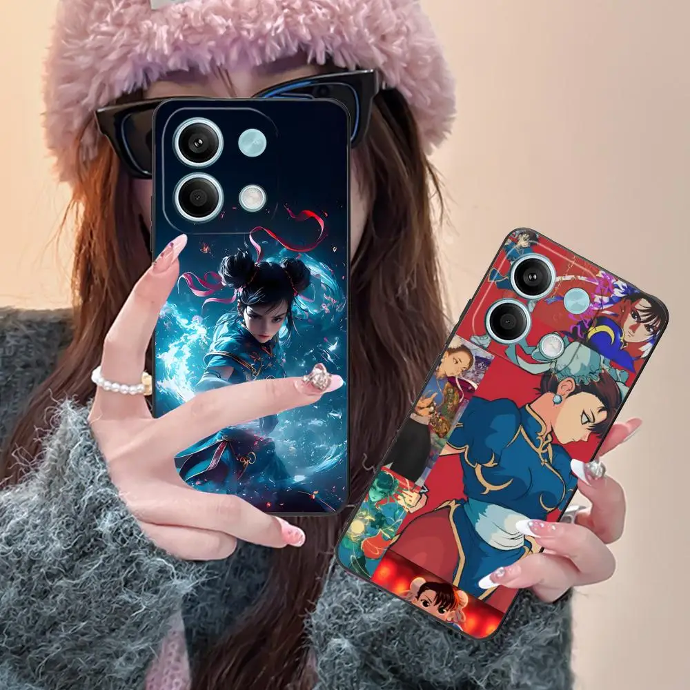 

Чехол для телефона Street Fighter Chunli для POCO M7 M6 M5 M4 M3 X7 X6 X5 X4 X3 Pro GT 5G, роскошный чехол с цветным принтом для мобильных телефонов