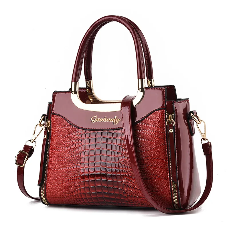 Solid Color Women Bag Luxury High Quality Classic Crocodile Pattern Handbag Brand Designer Large Capacity Shoulder Messenger Bag