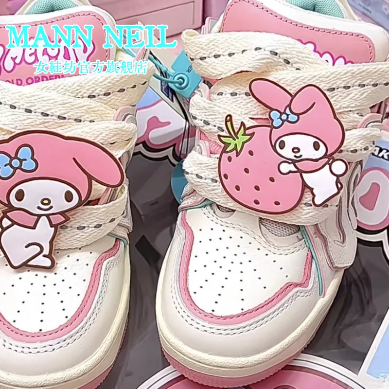 My Melody Anime Kawaii Sanrio أحذية للفتيات ، أحذية رياضية أنيقة ، كرتون لطيف Y2K قلب بناتي كاجوال ، هدايا جميلة