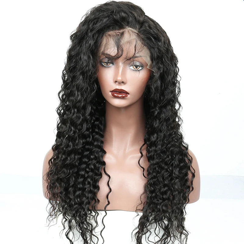 Loose Curly Glueless Full Lace Human Hair Wigs Ready To Wear 13x6 Lace Front Human Hair Wigs Brazilian Black Hair Wigs For Women