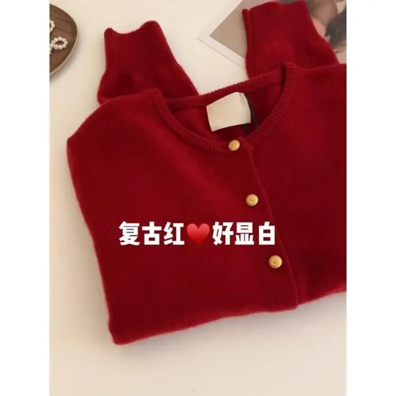 Kardigan rajutan musim semi musim gugur gaya Korea jaket sweter gaya lembut atasan wanita jaket rajutan kelas atas sangat cantik