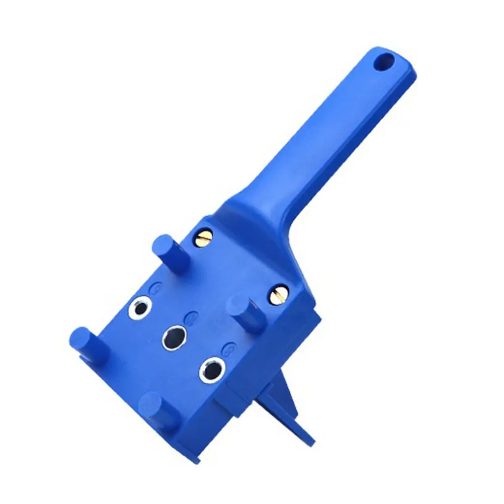 Professional Carpenter Drill Hole Positioner ABS Plastic Blue Handheld Woodworking Drill Tool Accurate Wood Hole Locator