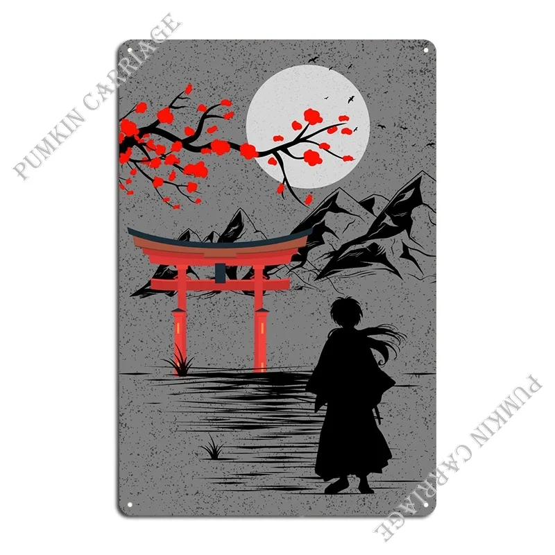 Himura Kenshin Metal Plaque Decoration Painting Wall Plaque Retro Tin Sign Poster