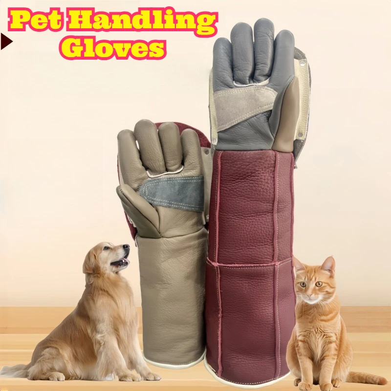 

Pet Handling Gloves Anti Bite Anti Scratch Dog Cat Training Grooming Thickened Protective Gloves Large Dogs Safe Washable Pet
