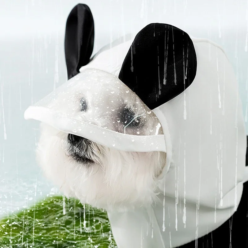 

Pet RainCoat Hooded Pet Raincoat Panda Shape Dog Clothes Summer Rainy Day Out Waterproof Clothes Pet Accessories S