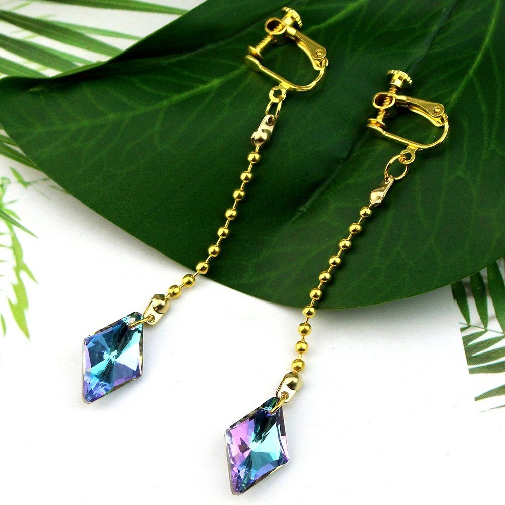 Kurapika Kurta تأثيري قرط كبس لا ثقب ياردروب أنيمي هنتر x هنتر إسقاط أقراط للنساء الرجال المجوهرات هدية الكريسماس