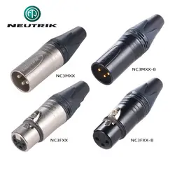 Neutrik XLR Connector XLR Plug Male/Female Microphone Audio NC3MXX-B Gold Plated NC3FXX Silver Plated XLR Connector