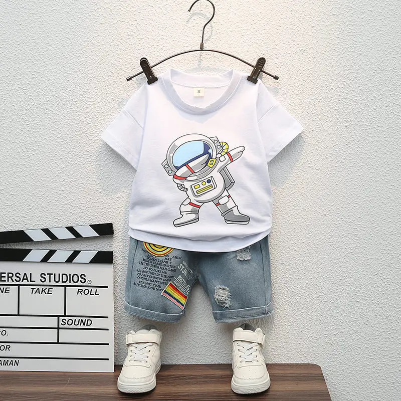 Children Summer Casual Clothes Suit Baby Boys Girls T-Shirt Short Pants 2pcs/sets Kids Infant Coat Toddler Suit 1 2 3 4 5 Years