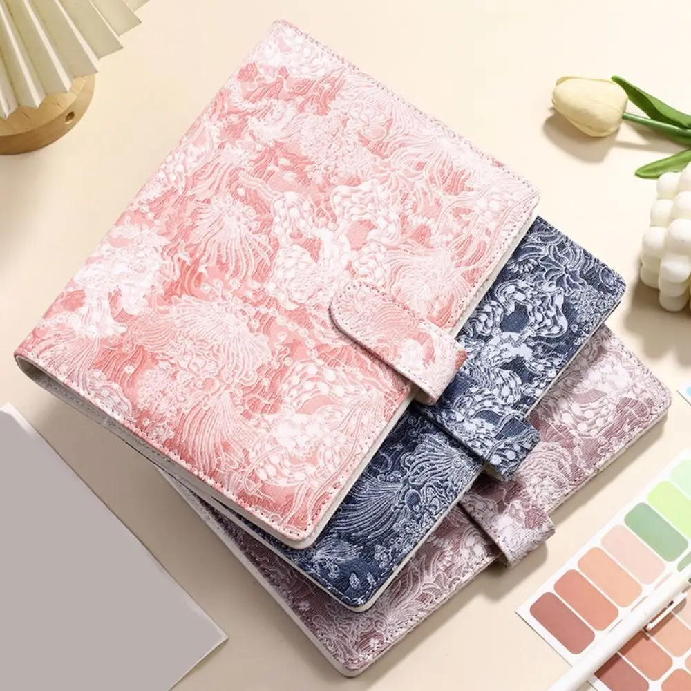 A5/6/7 Loose Leaf Notebook Fashionable Colorful Jacquard Hand Book Creative Waterproof Savings Account Book Cash Envelopes