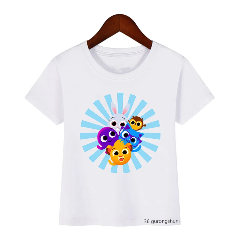 Funny Kids Clothes Tshirt Music Cartoon Bolofofos Print T-Shirt For Boys Fashion Girls T Shirt Cute Boys Girls Universal Clothes