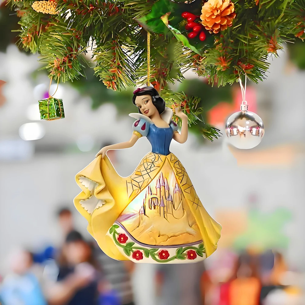 Snow White Acrylic Christmas Decorations New Year Christmas Tree Stone Crafts 2D Flat lovely princess dances gracefully Pendant