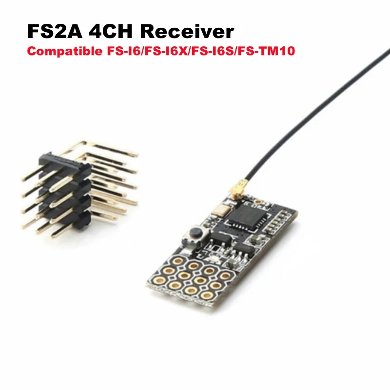 

FS2A 4CH Receiver AFHDS 2A PWM Output Compatible Flysky FS-i6 FS-i6X FS-i6S FS-TM10 Transmitter For Fixed Wing Racing Drone