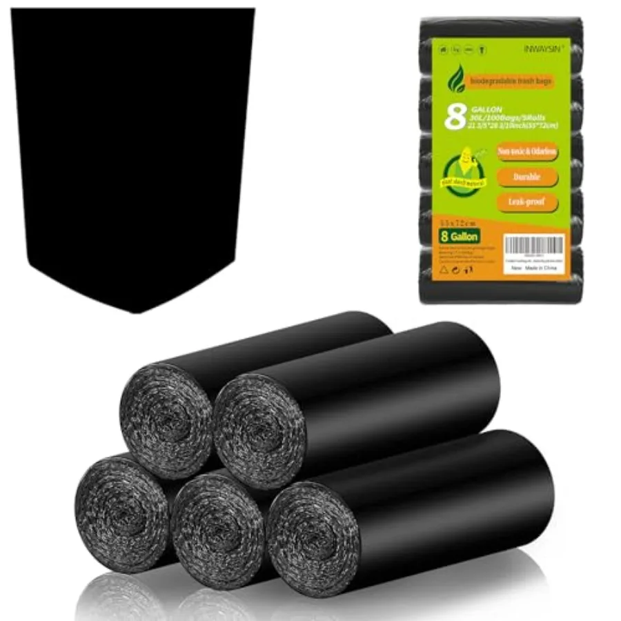 

Biodegradable Trash Bags 8 Gallon Black Medium Garbage Bags 810 Gallon Tall Kitchen Compostable Unscented 100 Count Recycling S