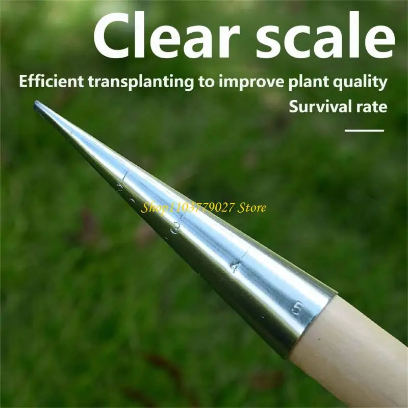 C4DF Pack Of 4 Metal And T Handle Gardening Dibbers For Precise Planting And Soil Aeration