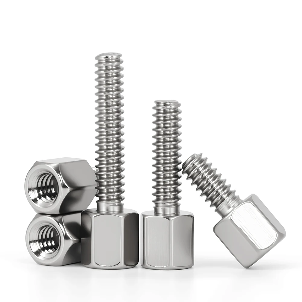 Male to Female Nickel Plate Brass Motherboard Hex Standoff Inch Thread Rack Board Stud Spacing Screws Bolt Column Spacer 4-40UNC