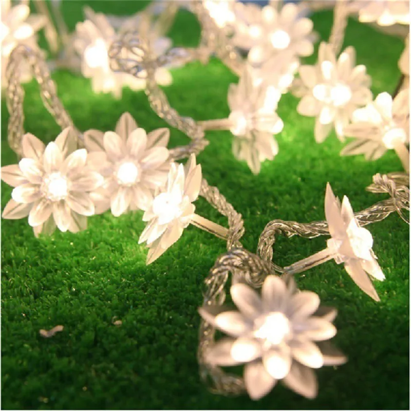 20/40/50leds Lotus Flowers String Light Christmas lights Indoor Home Party Decor