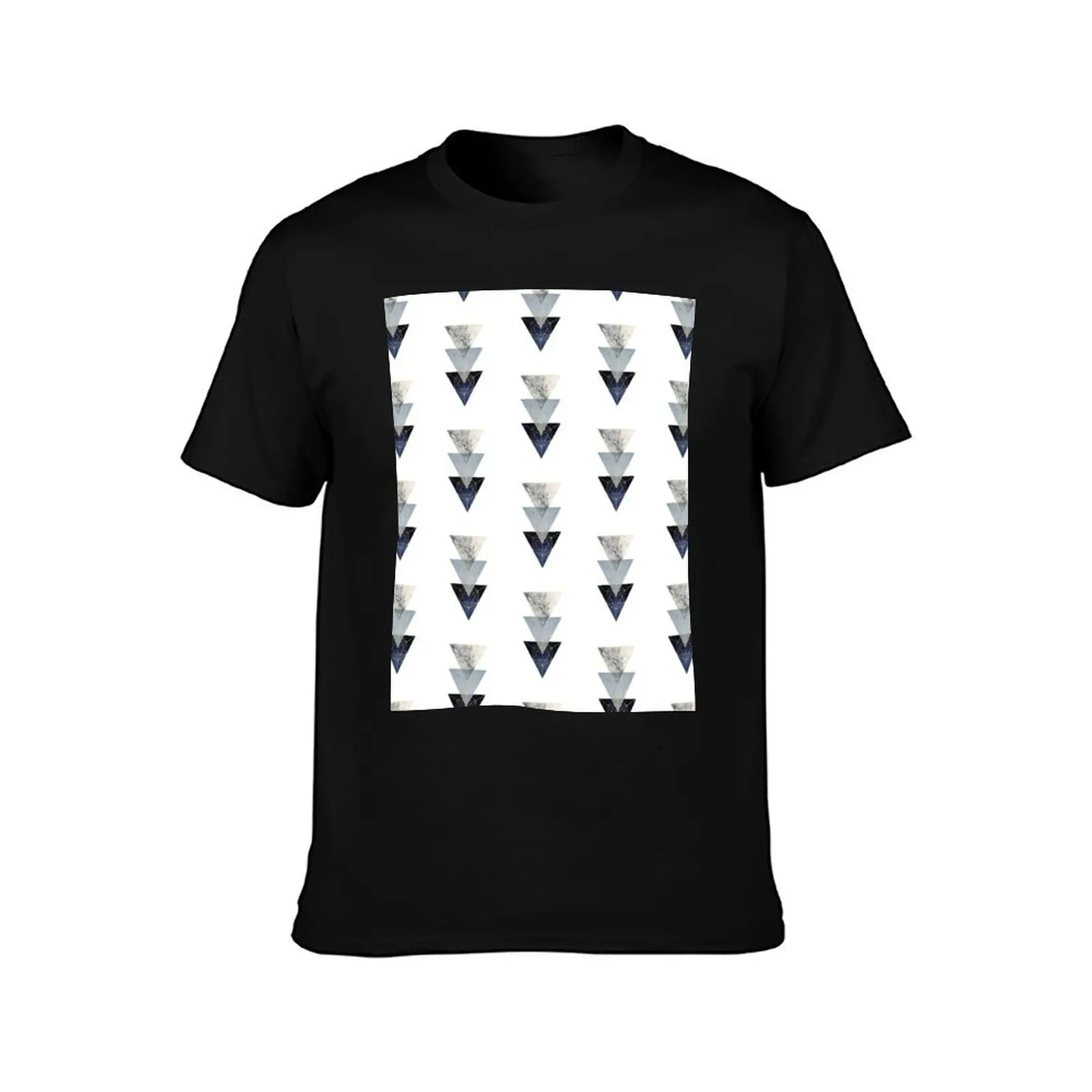Navy and Gold 3 Triangles T-Shirt Relaxed Casual Short Sleeve Tee T-Shirt