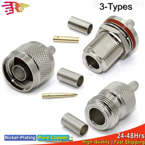 Connecteur L16 N mâle femelle Type N mâle femelle connecteur droit à sertir pour câble RG59 RG316 RG58 RG402 RG405 RG8
