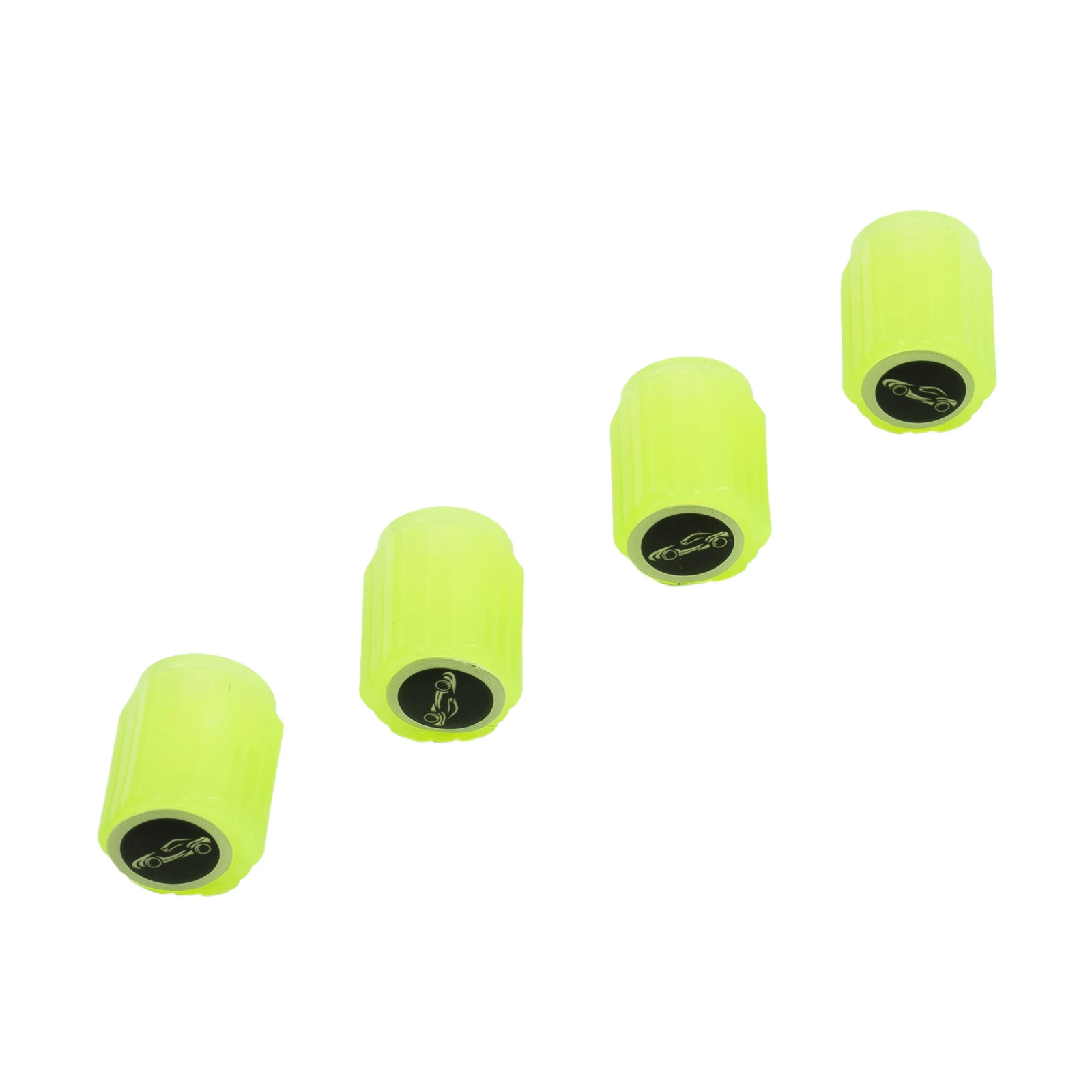 For Car Night Tire Valve Cap Cooler Easy Installation Wheels Fluorescent Green Luminous Rubber Stem Tire Truck