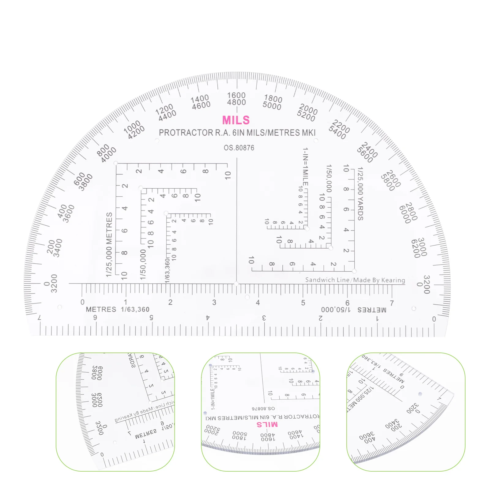 مقياس زاوية دقيق مقاوم للاهتراء منقلة عسكرية لملحقات أدوات القياس الاحترافية
