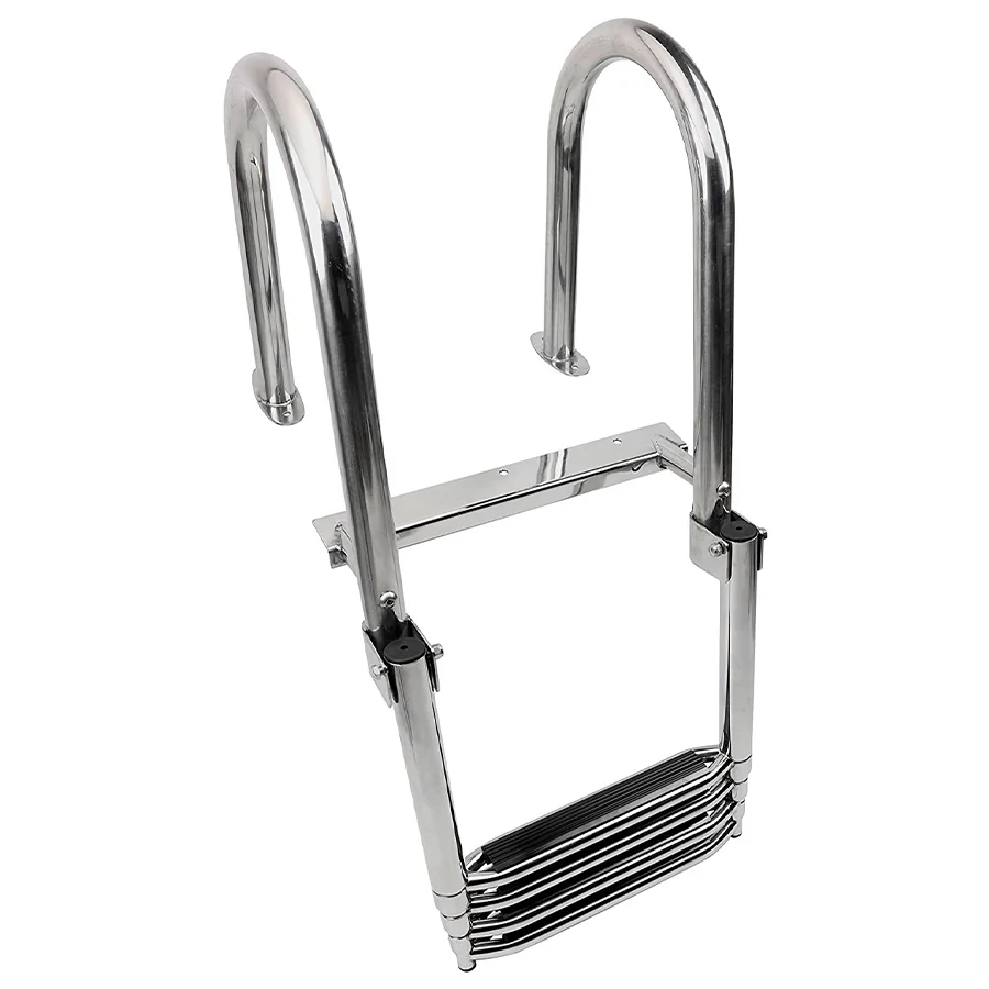 

STLF Hot Sale Marine Hardware Telescopic Stainless Steel 4 Step Ladder Folding Boat Ladder