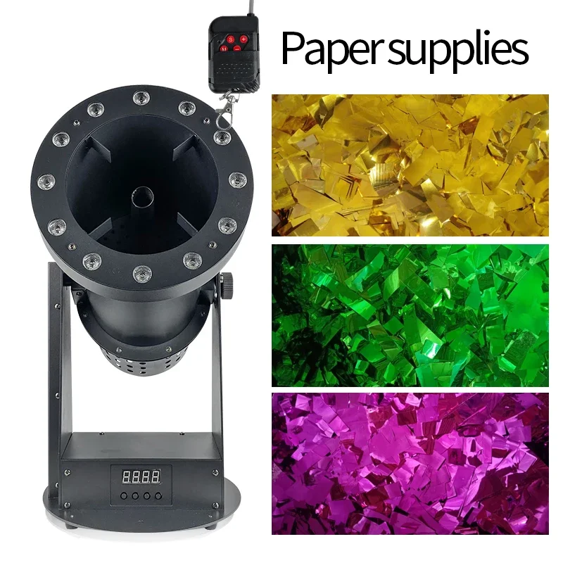 1500W LED 콘페티 머신 풀 컬러 RGB 3in1 DMX 무대 특수 효과 콘페티 캐논 DJ 디스코 웨딩 파티 콘페티 스프레이어