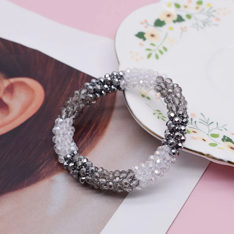 Gemengde kleur trendy glazen kralen armband elastische handgemaakte strandarmbanden voor vrouwen cadeau nieuwe haaraccessoire glazen kralen armband
