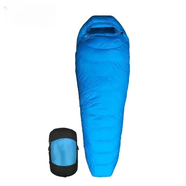 WOQI High Quality Windproof and Waterproof Adult Camping Mummy Down Sleeping Bag Suitable for Cold Weather