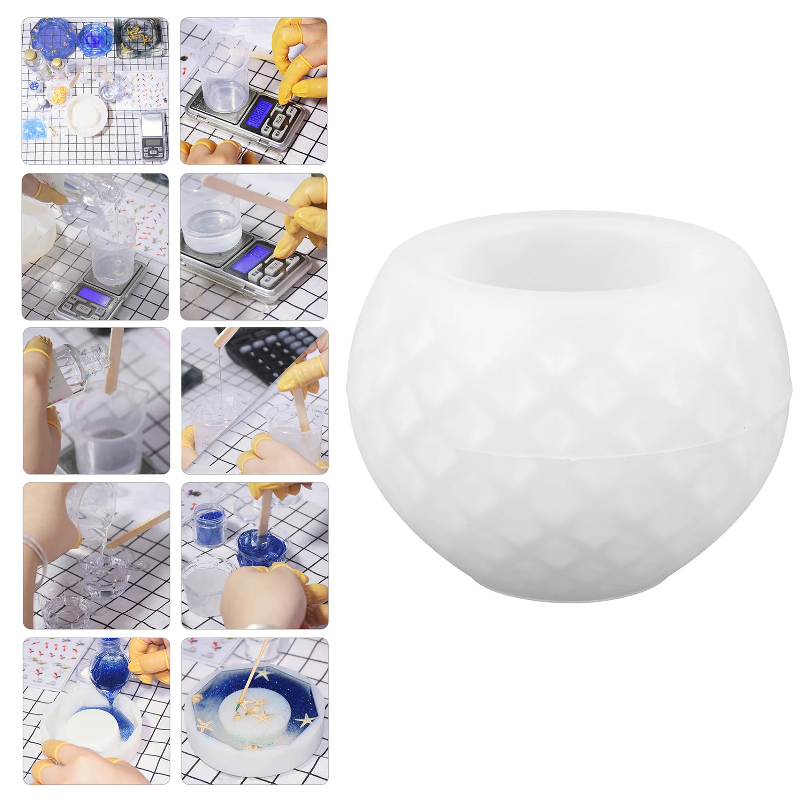 

1Pcs DIY Silicone Storage Box Mold Crystal Epoxy Jewelry Box Handmade Wave Point Craft Mould DIY Epoxy Mold Silicone Mould