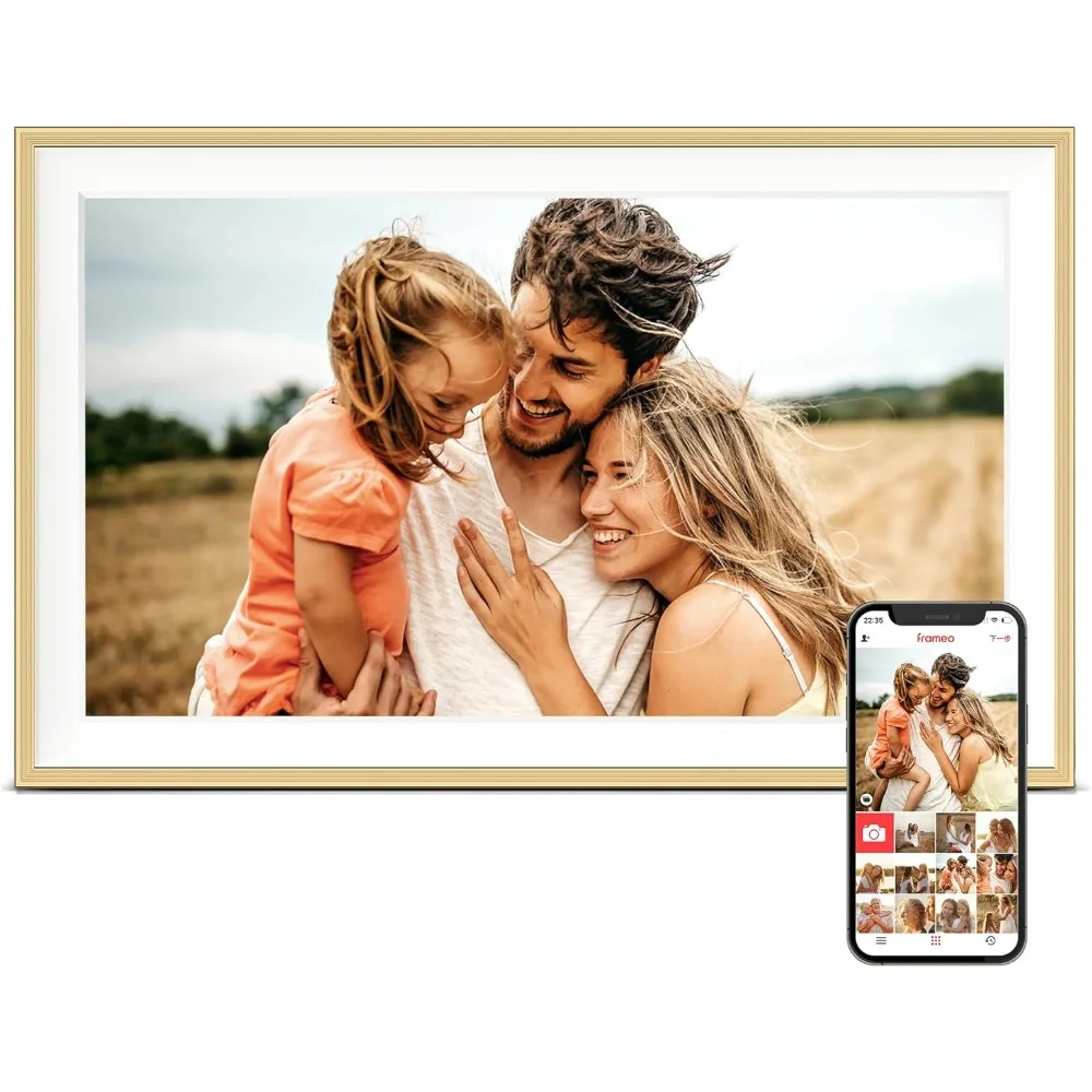 Digital Picture Frame, 15.6 inch Large Digital Photo Frame WiFi, 32GB Capacity, 1920 * 1080 IPS FHD Touch Screen, Electronic