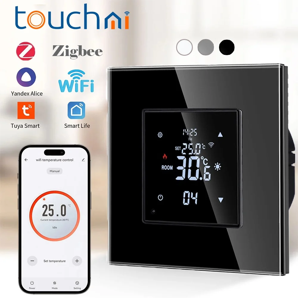 

ZigBee Wi-Fi термостат регулятор температуры воды электрический теплый пол с подогревом водяной газовый котел работает с Google Home Tuya