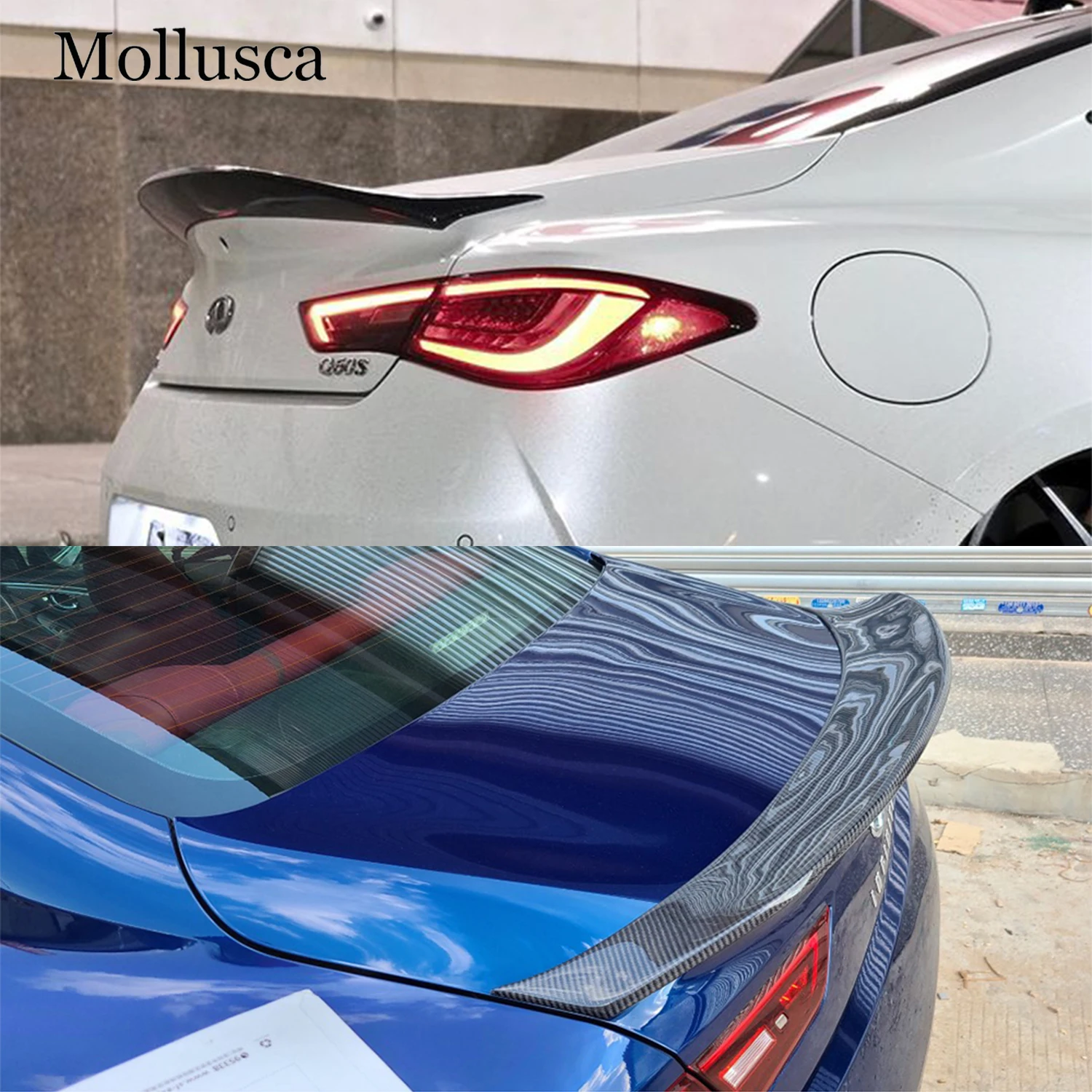 Para Infiniti Q60 Q60S Coupe CT1 estilo alerón trasero de fibra de carbono ala de maletero 2013-2023