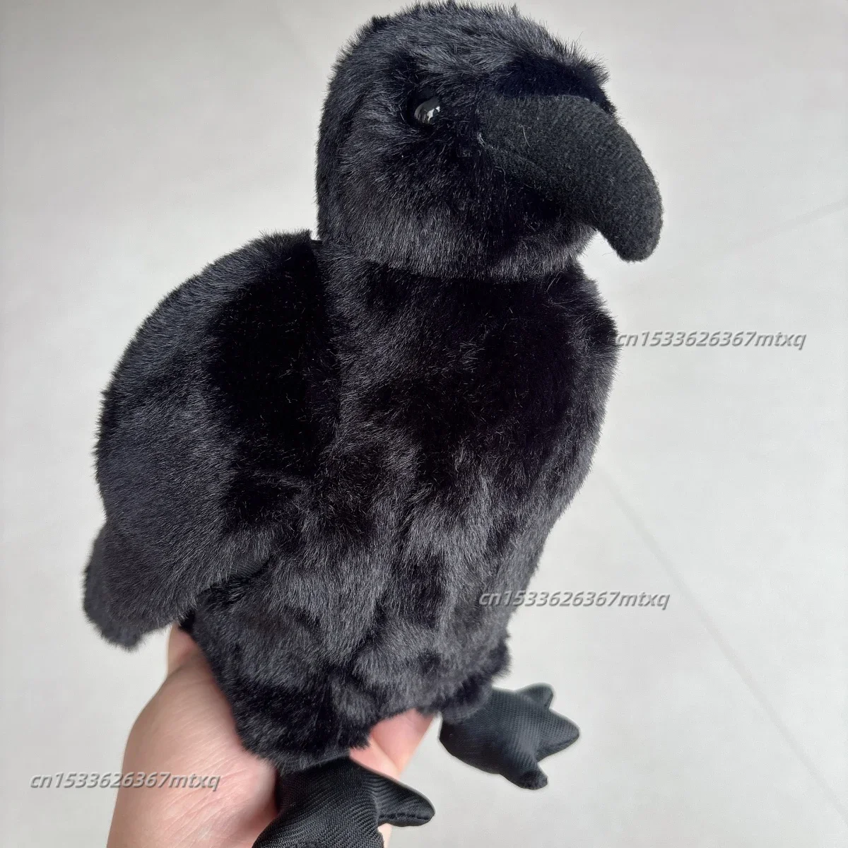 20cm Realistic Black Crow Raven Plush Toy Lifelike Simulation Bird Soft Stuffed Animal Plushies Home Decor Doll Birthday Gifts