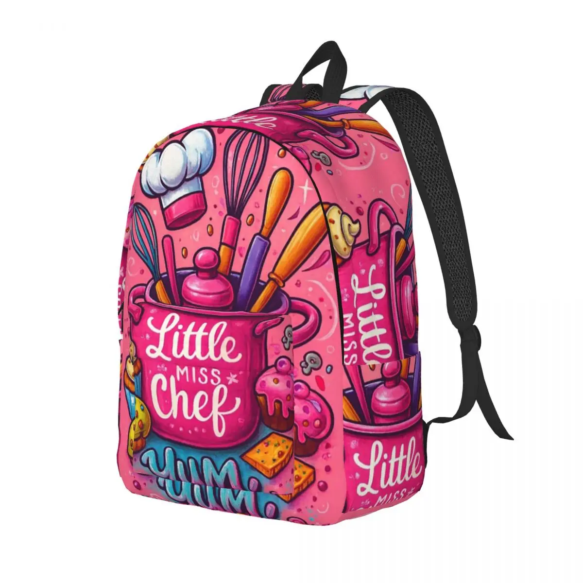 

Little Miss Chef Backpack Daypack Large Capacity Kids BookBag School Bag Shoulder Bags for Men Women