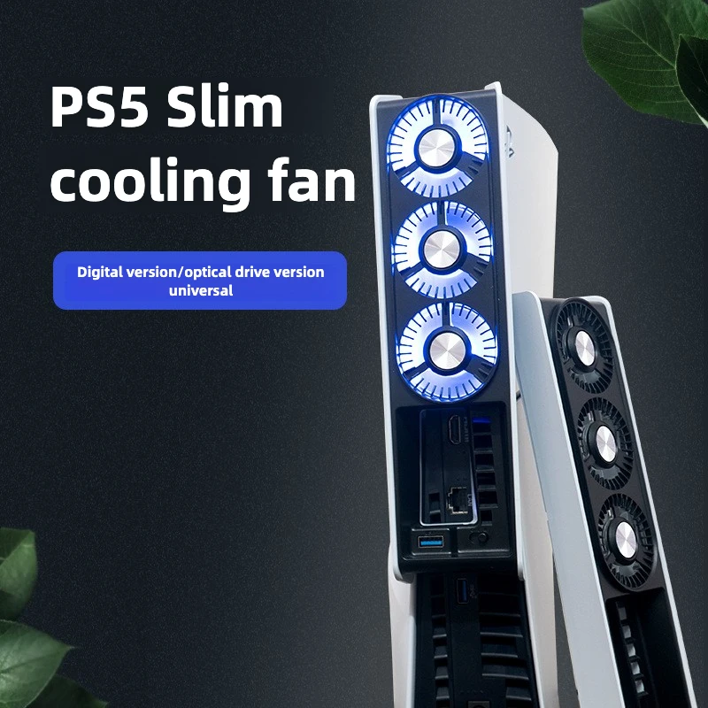 

PS5 Slim host temperature-controlled cooling fan with light PS5 Slim intelligent cooling fan radiator silent